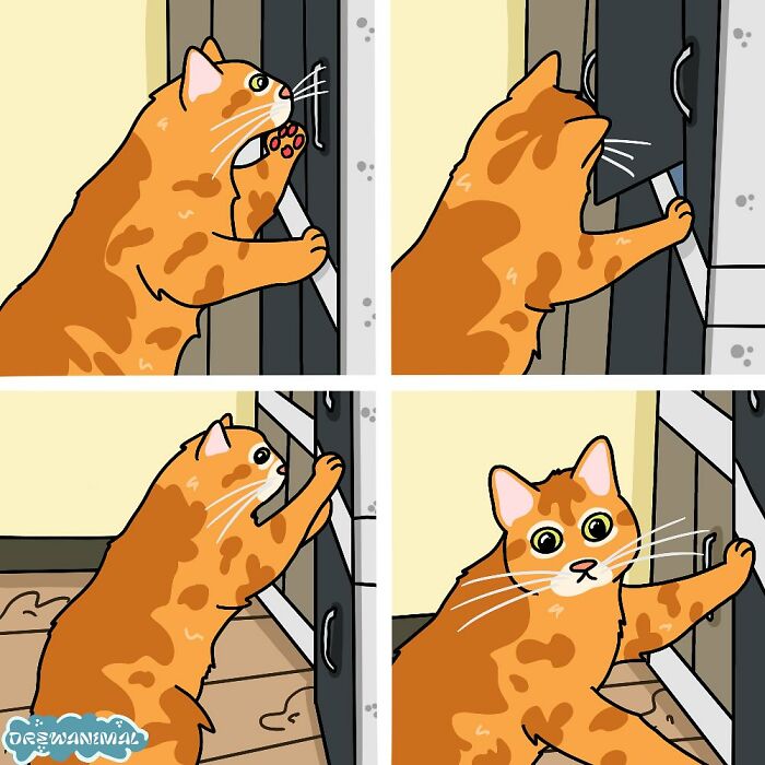 This Artist Turns Viral Cat Moments Into Funny Art (65 Pics)