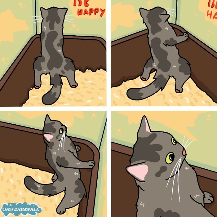 This Artist Turns Viral Cat Moments Into Funny Art (65 Pics)