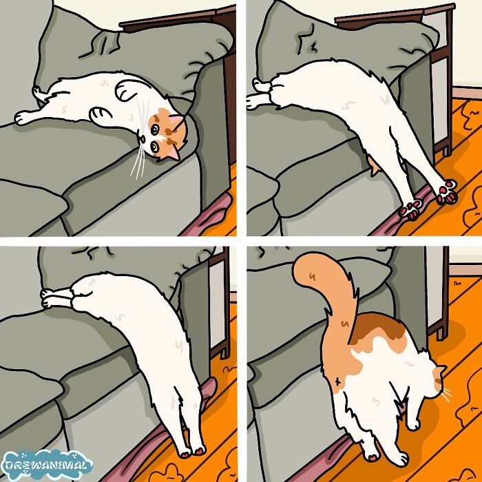 This Artist Turns Viral Cat Moments Into Funny Art (65 Pics)