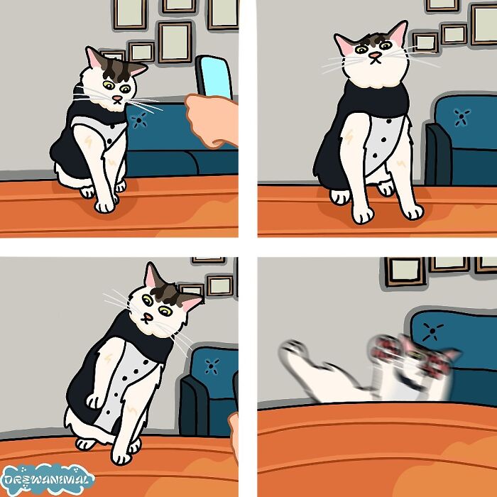 This Artist Turns Viral Cat Moments Into Funny Art (65 Pics)