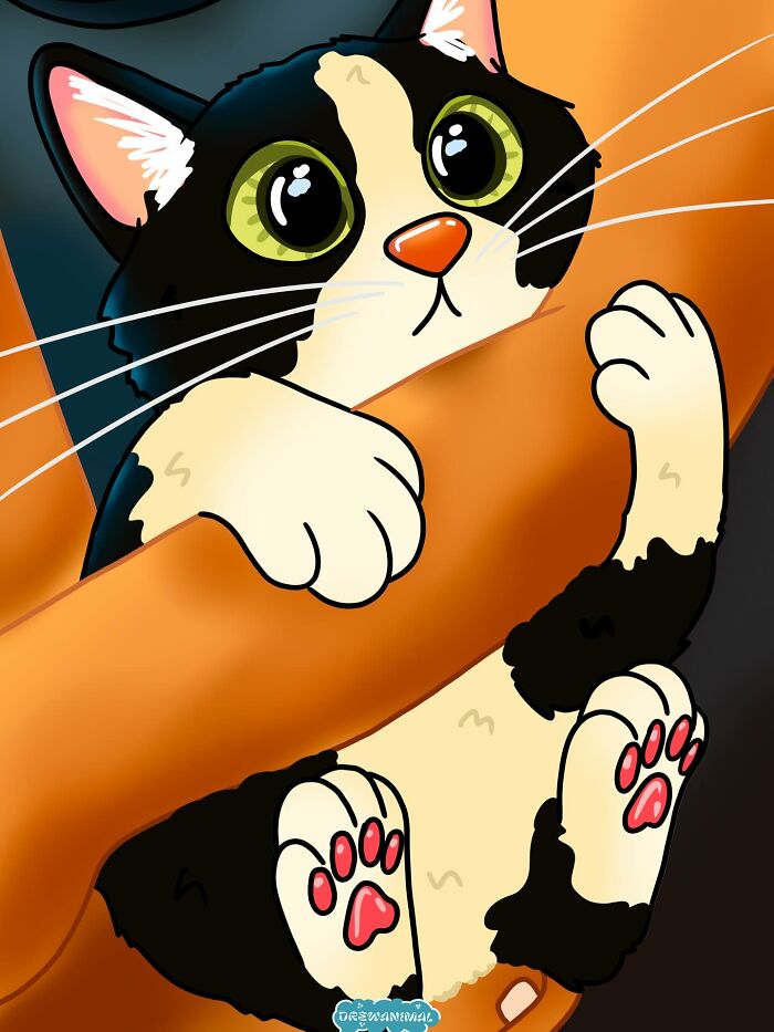 This Artist Turns Viral Cat Moments Into Funny Art (65 Pics)