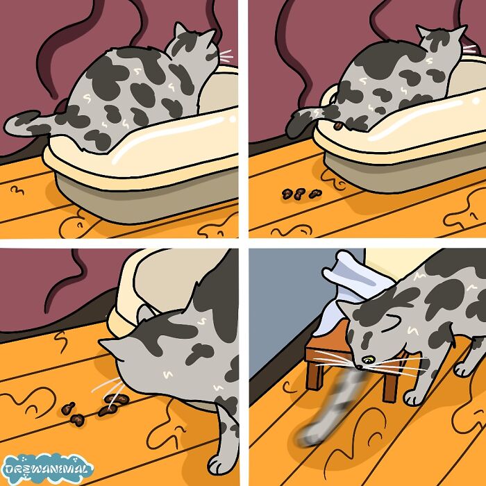 This Artist Turns Viral Cat Moments Into Funny Art (65 Pics)