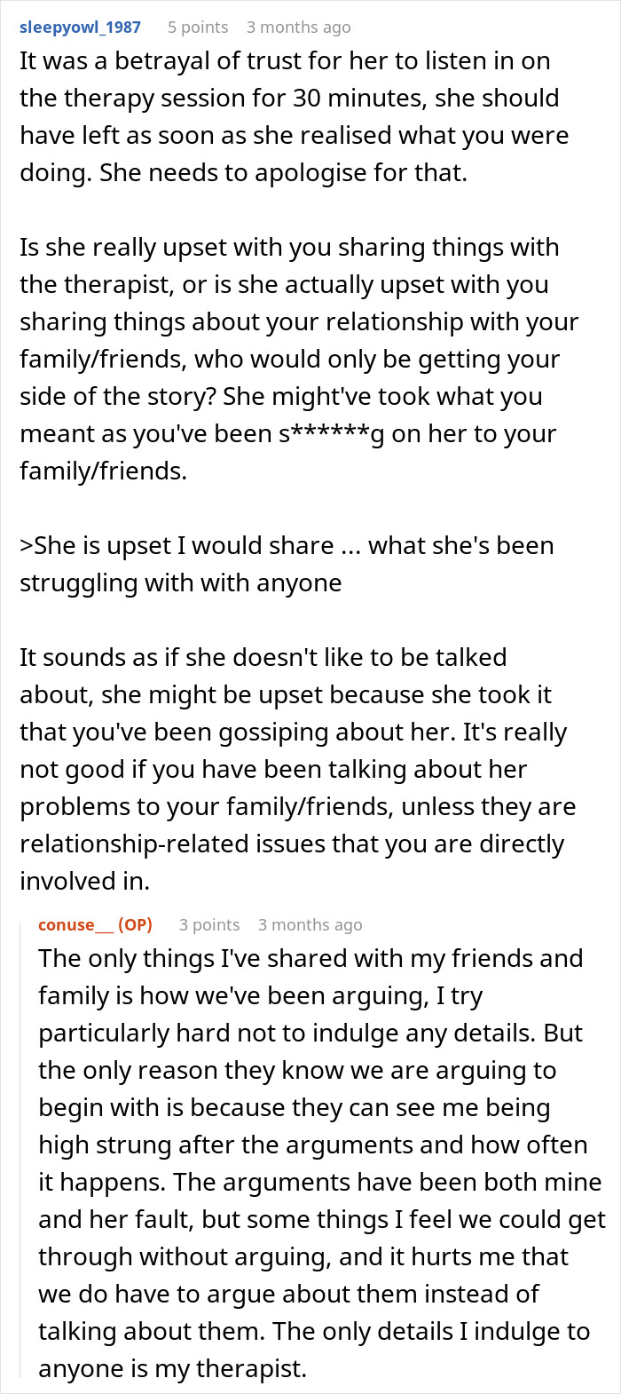 Woman Eavesdrops On Boyfriend’s Private Therapy Session, Is Angered By What She Hears