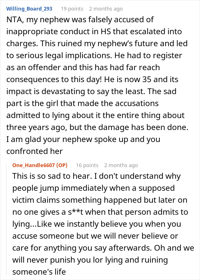 15YO Lies About Step-Uncle Exposing Himself To Her, Step-Aunt Cuts Teen Off Completely
