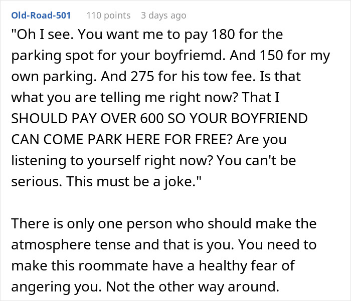 Woman Has Had Enough Of Roomie’s BF Taking Her Paid Parking Spot, Calls Tow Truck In A Heartbeat