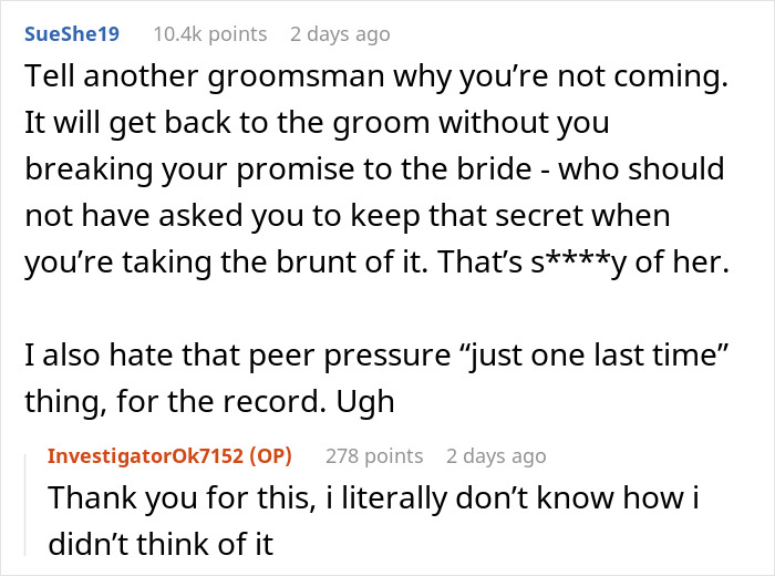 &#8220;[Am I The Jerk] For Not Telling My Best Friend The Real Reason I&#8217;m Not At His Wedding?&#8221;