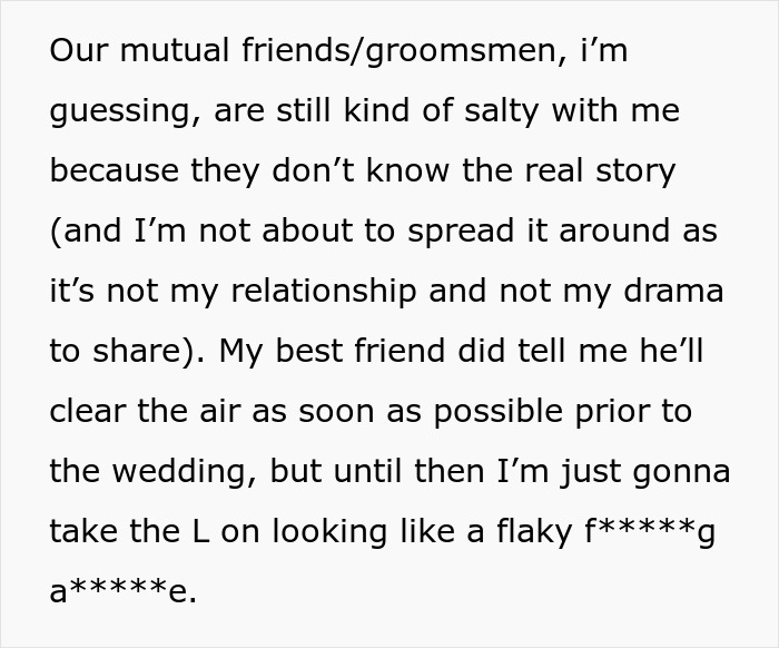 &#8220;[Am I The Jerk] For Not Telling My Best Friend The Real Reason I&#8217;m Not At His Wedding?&#8221;