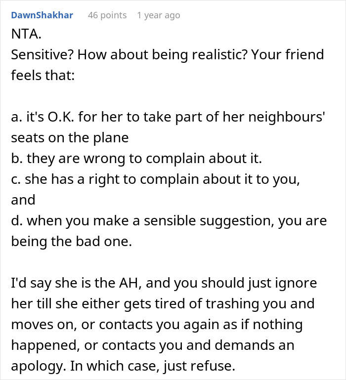 Internet Rallies Behind Woman Who Told Her Overweight Friend To Buy Two Plane Seats