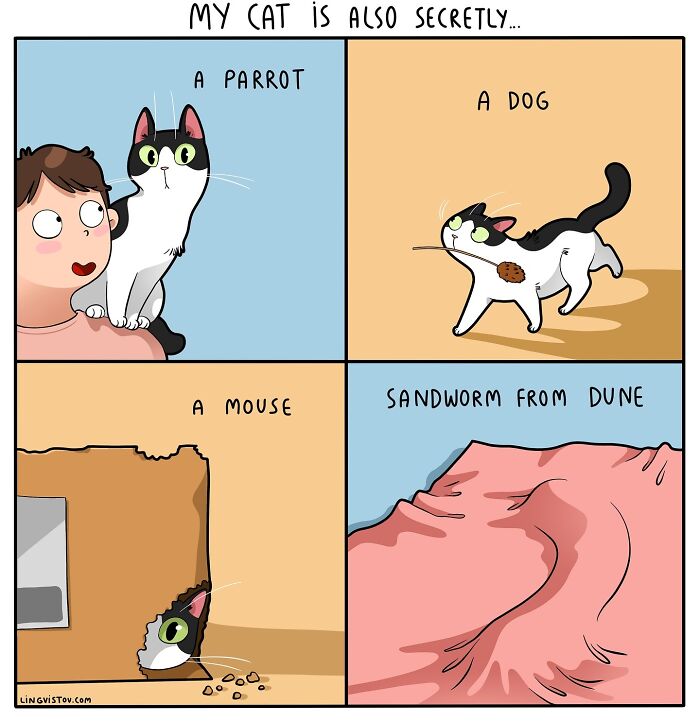 If You&#8217;re A Cat Owner, These Comics By Lingvistov Might Be Very Relatable To You (50 Best Pics)