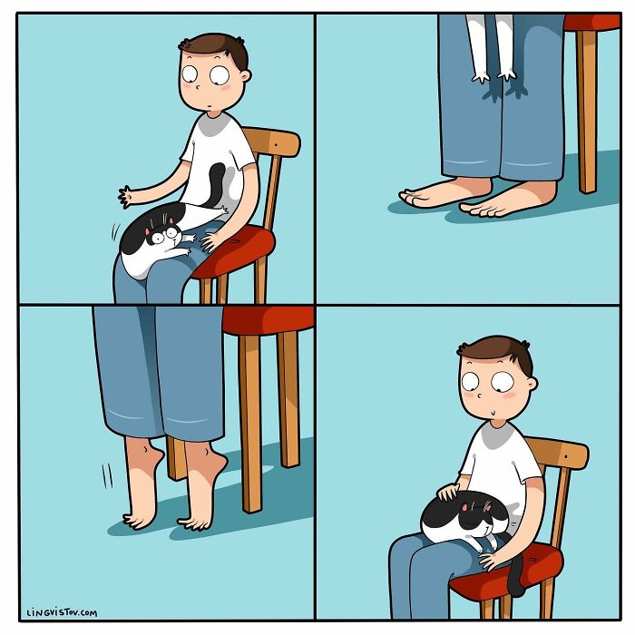 If You&#8217;re A Cat Owner, These Comics By Lingvistov Might Be Very Relatable To You (50 Best Pics)