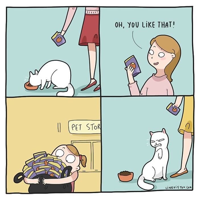 If You&#8217;re A Cat Owner, These Comics By Lingvistov Might Be Very Relatable To You (50 Best Pics)