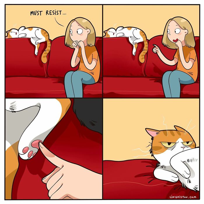 If You&#8217;re A Cat Owner, These Comics By Lingvistov Might Be Very Relatable To You (50 Best Pics)