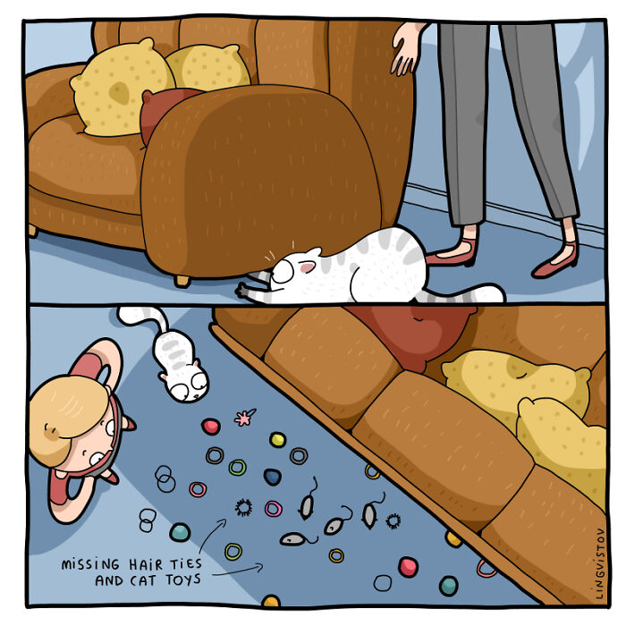 If You&#8217;re A Cat Owner, These Comics By Lingvistov Might Be Very Relatable To You (50 Best Pics)