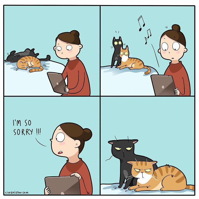 If You&#8217;re A Cat Owner, These Comics By Lingvistov Might Be Very Relatable To You (50 Best Pics)
