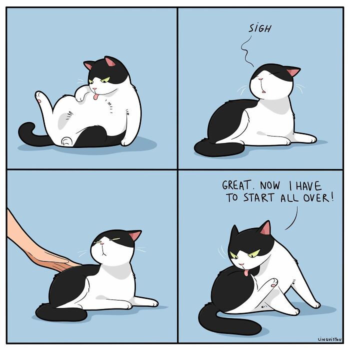 If You&#8217;re A Cat Owner, These Comics By Lingvistov Might Be Very Relatable To You (50 Best Pics)