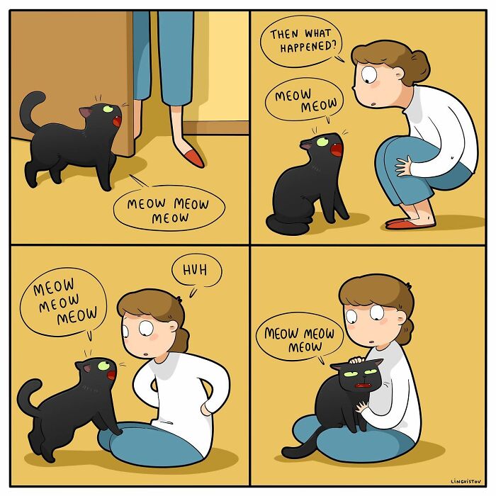 If You&#8217;re A Cat Owner, These Comics By Lingvistov Might Be Very Relatable To You (50 Best Pics)