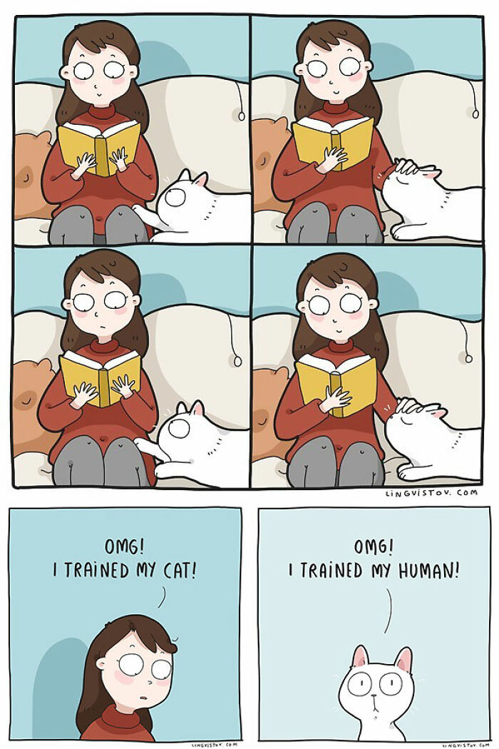 If You&#8217;re A Cat Owner, These Comics By Lingvistov Might Be Very Relatable To You (50 Best Pics)