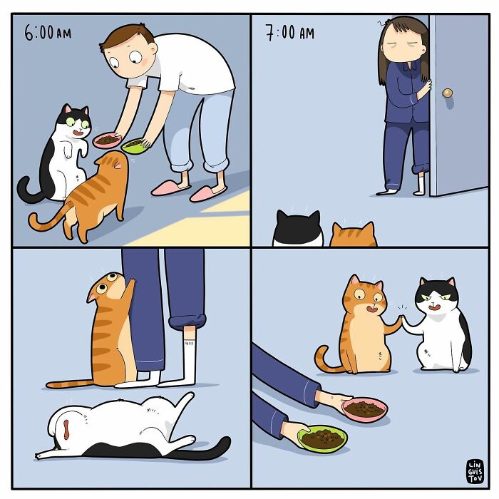 If You&#8217;re A Cat Owner, These Comics By Lingvistov Might Be Very Relatable To You (50 Best Pics)