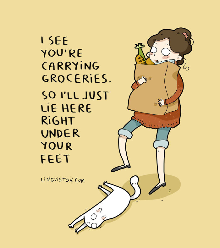 If You&#8217;re A Cat Owner, These Comics By Lingvistov Might Be Very Relatable To You (50 Best Pics)