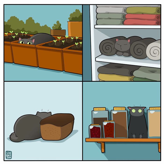 If You&#8217;re A Cat Owner, These Comics By Lingvistov Might Be Very Relatable To You (50 Best Pics)