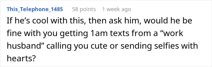 Man Doesn’t Get Why GF Is Upset About His “Work Wife” Who’s Sending Him Hearts And Mirror Selfies