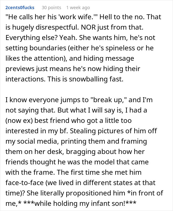 Man Doesn’t Get Why GF Is Upset About His “Work Wife” Who’s Sending Him Hearts And Mirror Selfies