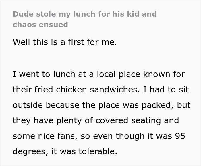 Dad Steals Stranger’s Spicy Chicken Sandwich For His Kid, Chaos Ensues When The Child Vomits Everywhere