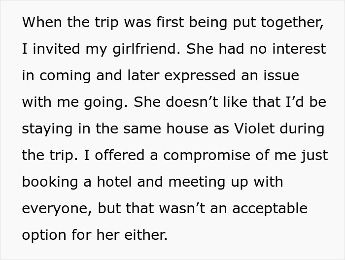 GF Tells Man He Must Choose Between Her And His Female Friend Before Going On Group Trip