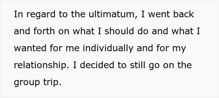 GF Tells Man He Must Choose Between Her And His Female Friend Before Going On Group Trip