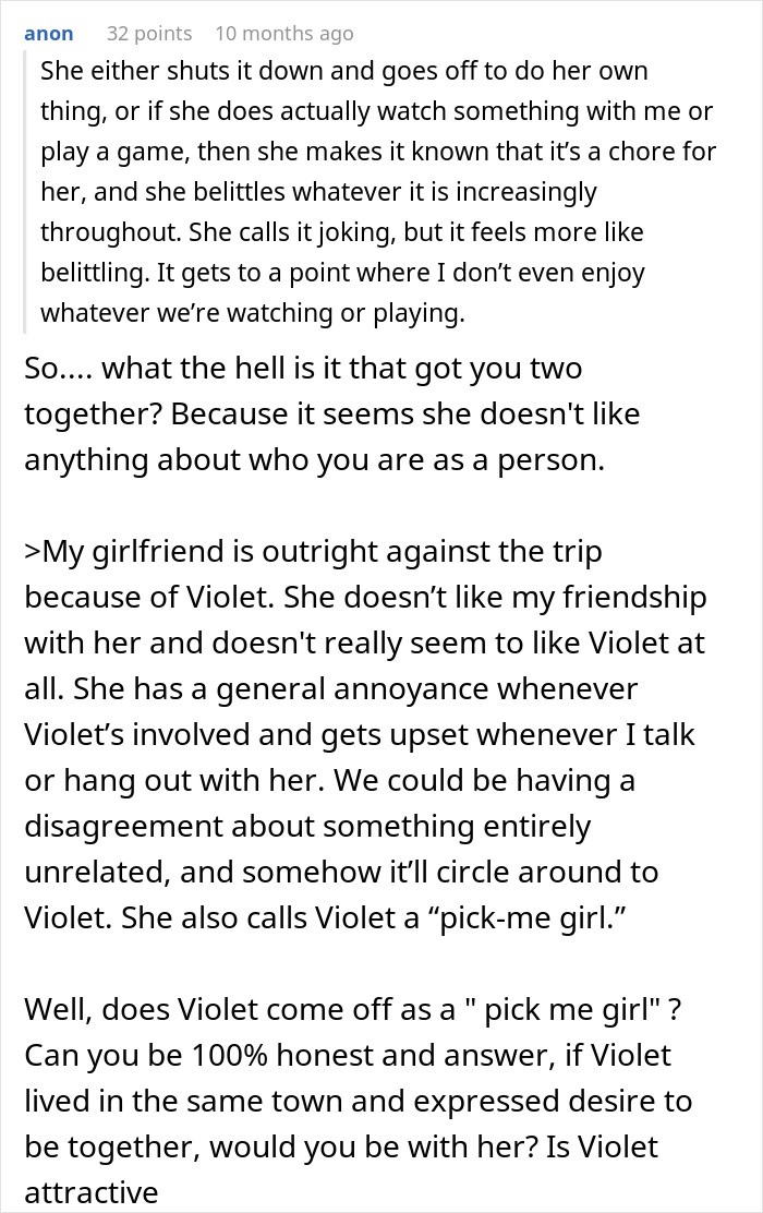 GF Tells Man He Must Choose Between Her And His Female Friend Before Going On Group Trip