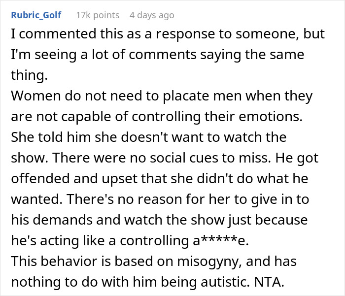 &#8220;Women Do Not Need To Placate Men&#8221;: Lady&#8217;s Disinterest In Autistic Friend&#8217;s Fav Show Leads To Drama