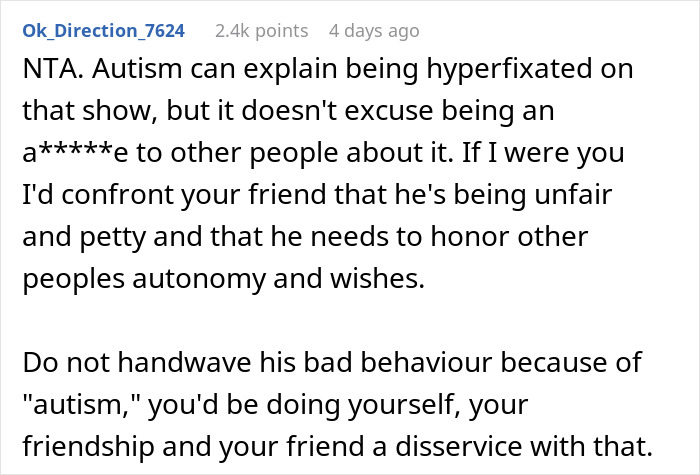 &#8220;Women Do Not Need To Placate Men&#8221;: Lady&#8217;s Disinterest In Autistic Friend&#8217;s Fav Show Leads To Drama