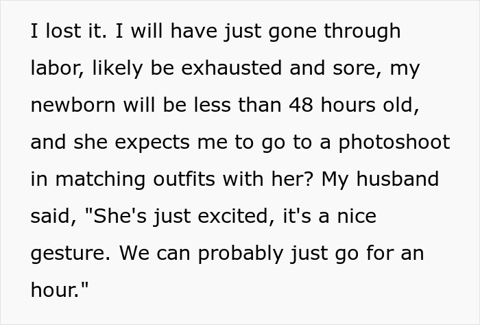 MIL Plans Family Photoshoot Hours After DIL Gets Discharged With Newborn, She Loses It