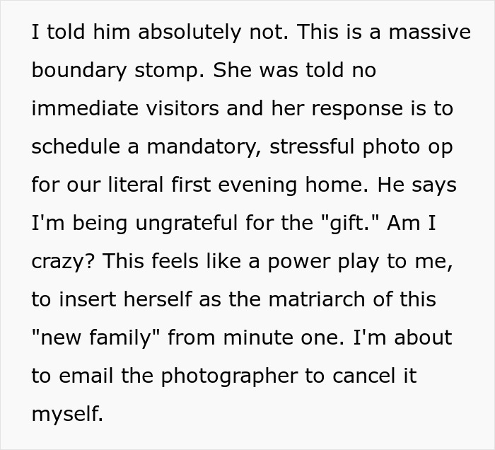 MIL Plans Family Photoshoot Hours After DIL Gets Discharged With Newborn, She Loses It