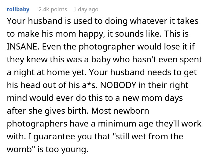 MIL Plans Family Photoshoot Hours After DIL Gets Discharged With Newborn, She Loses It
