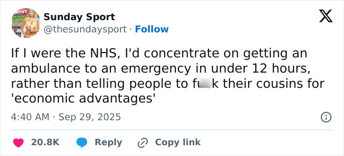 Outrage Erupts After UK Health Guidance Lists “Benefits” Of Marrying Your Cousin