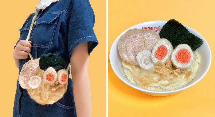 This Japanese Fiber Artist Crochets Realistic Food-Inspired Accessories (17 Pics)
