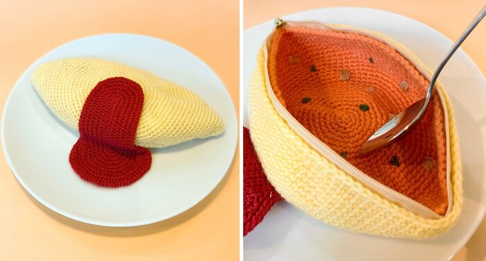 This Japanese Fiber Artist Crochets Realistic Food-Inspired Accessories (17 Pics)