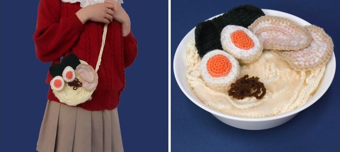 This Japanese Fiber Artist Crochets Realistic Food-Inspired Accessories (17 Pics)