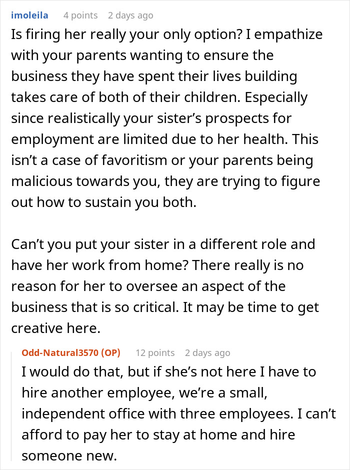 Doctor Refuses To Rehire Sister After She Cost The Practice $40,000, Parents Freak Out