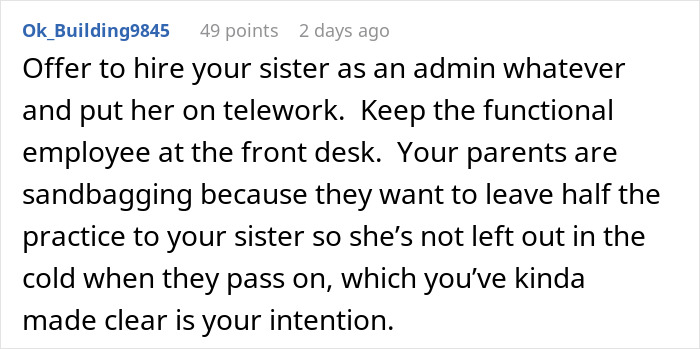 Doctor Refuses To Rehire Sister After She Cost The Practice $40,000, Parents Freak Out