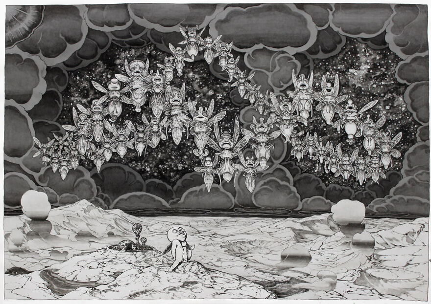 This Illustrator Builds Hauntingly Beautiful Worlds Where Science Meets Imagination (33 Pics)