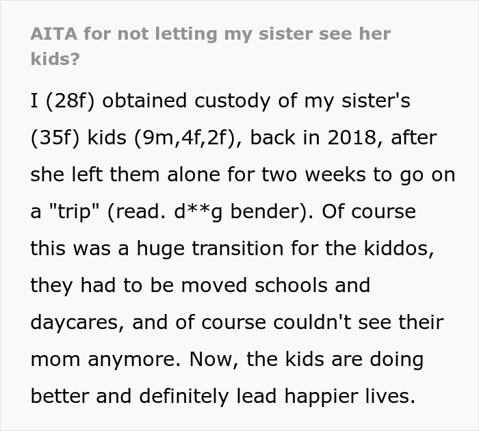 Mom Abandons Kids For A 1-Week Bender, Furious When Kids Choose Her Sister Instead Of Her