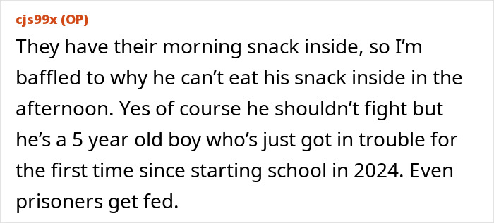 Mom Horrified After Learning School Denied Son Snack For Misbehavior, Sparks Online Debate