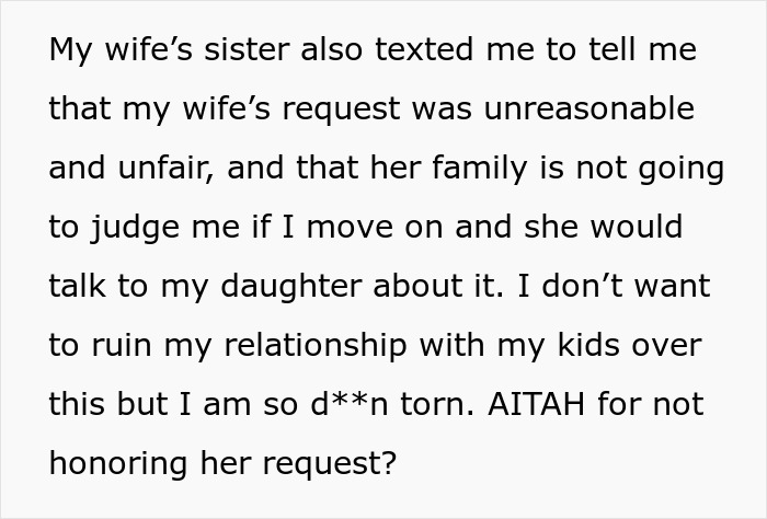 Dying Wife Tells Husband Not To Date After She’s Gone, Daughter Calls Him A Cheater When He Does