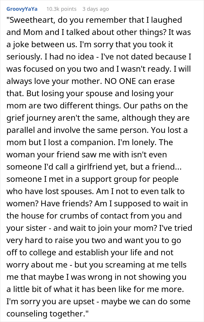 Dying Wife Tells Husband Not To Date After She’s Gone, Daughter Calls Him A Cheater When He Does