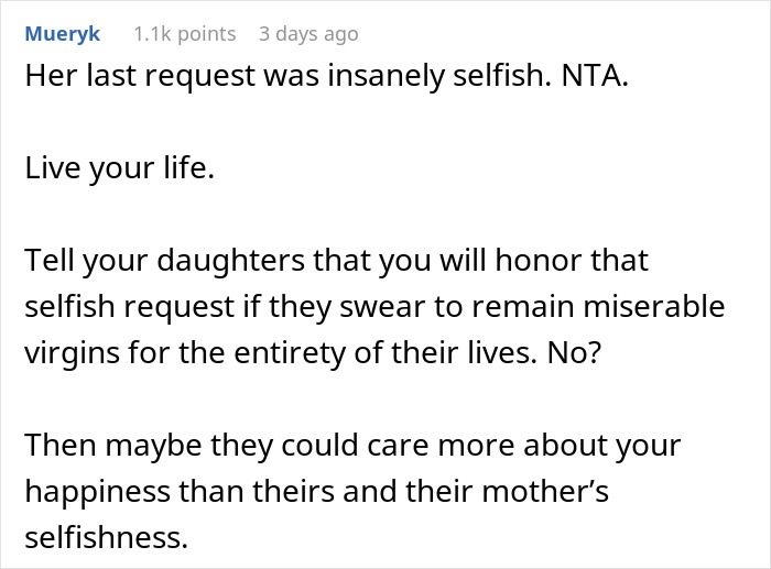 Dying Wife Tells Husband Not To Date After She’s Gone, Daughter Calls Him A Cheater When He Does