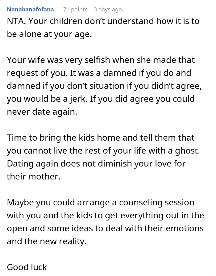 Dying Wife Tells Husband Not To Date After She’s Gone, Daughter Calls Him A Cheater When He Does