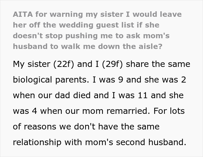 Lady Never Accepted Mom&#8217;s Husband As New &#8220;Dad,&#8221; Refuses To Involve Him In Wedding, Drama Escalates