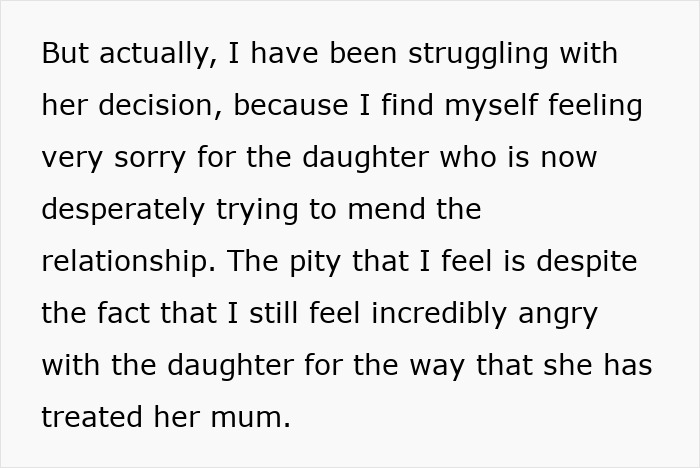 Lady Cuts Contact With Toxic Daughter, Friend Feels Bad For Her And Wonders If She Should Intervene